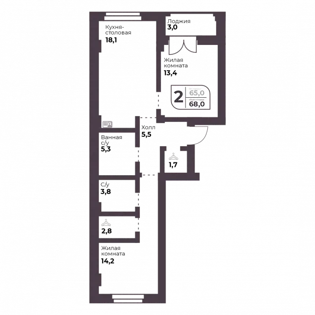 2-комнатная