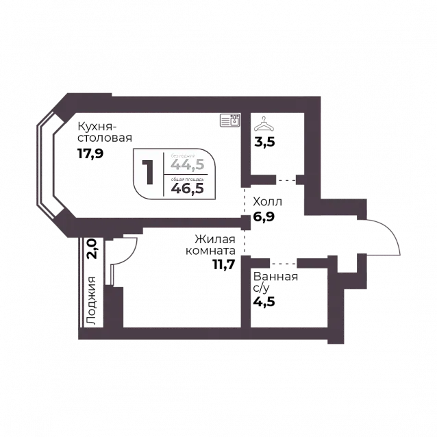 1-комнатная
