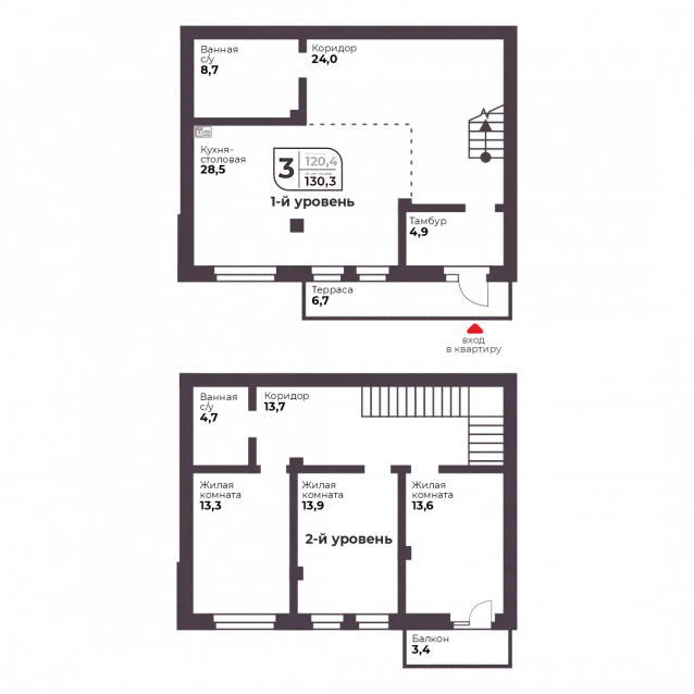 3-комнатная