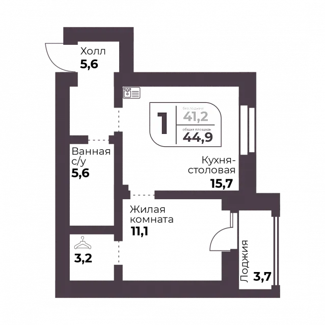 1-комнатная